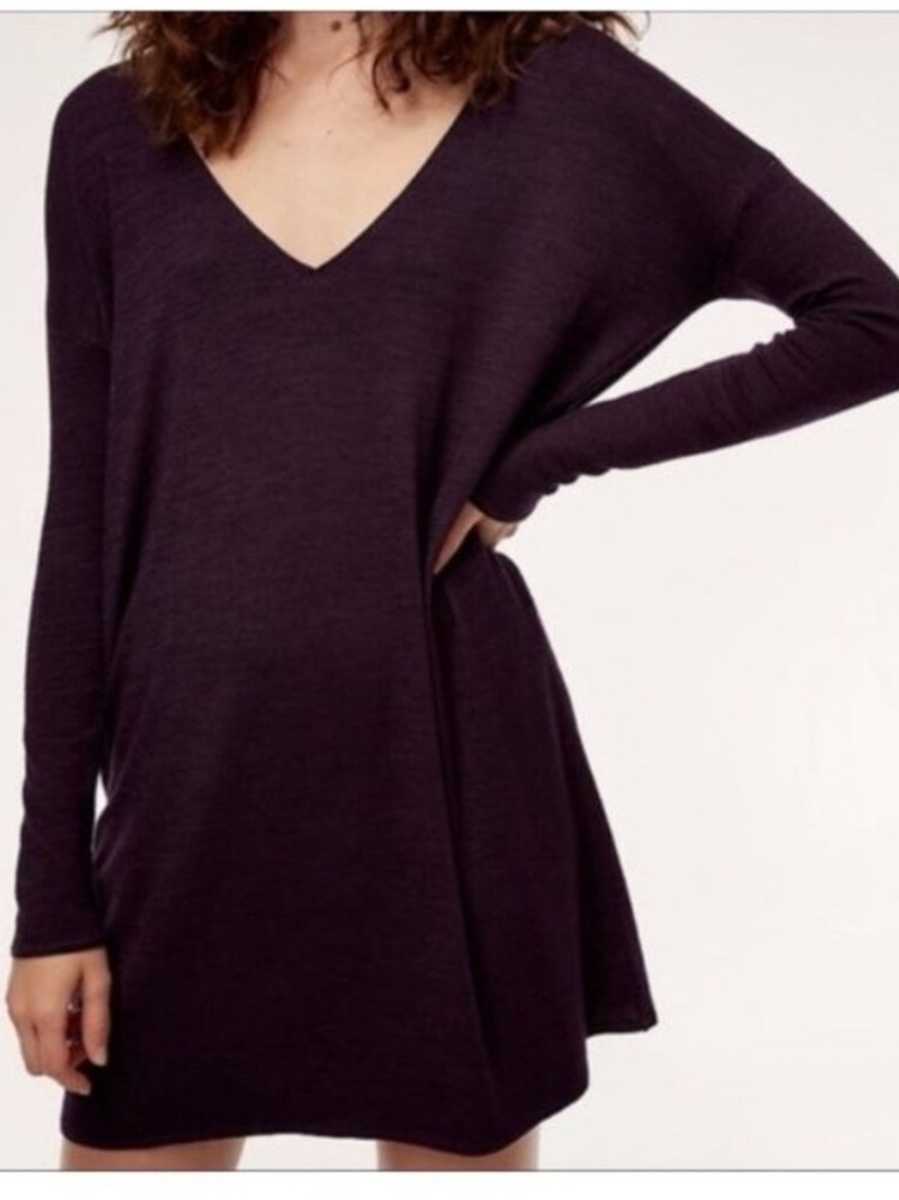 Aritzia Wilfred Free Purple Gail Knit Sweater Dress Size XSmall NWT